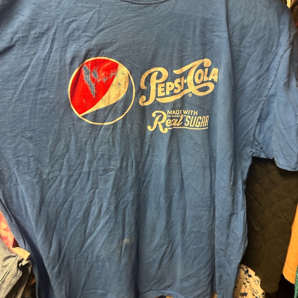 Fruit of the Loom Blue Pepsi-Cola Graphic Teeโ